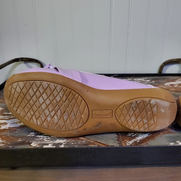 Lolita Patent Leather Flats Bow Toes Lilac Lavender Pasel Purple Shoes 7W wide - Picture 4 of 9